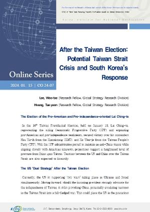 After the Taiwan Election: Potential Taiwan Strait Crisis and South Korea’s Response