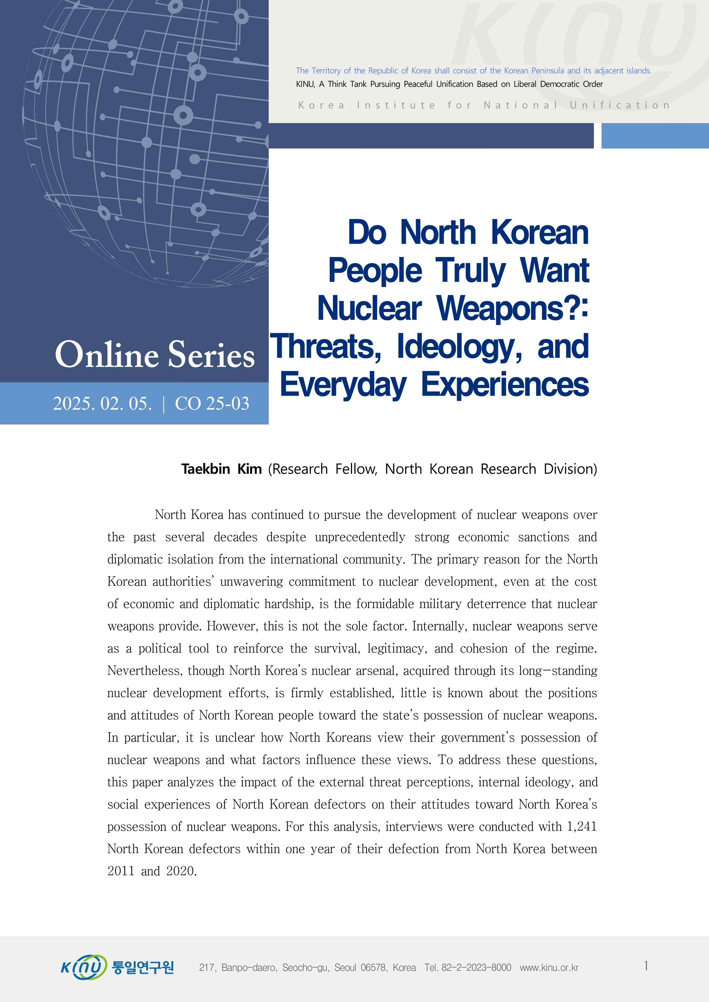 Do North Korean People Truly Want Nuclear Weapons?: Threats, Ideology, and Everyday Experiences