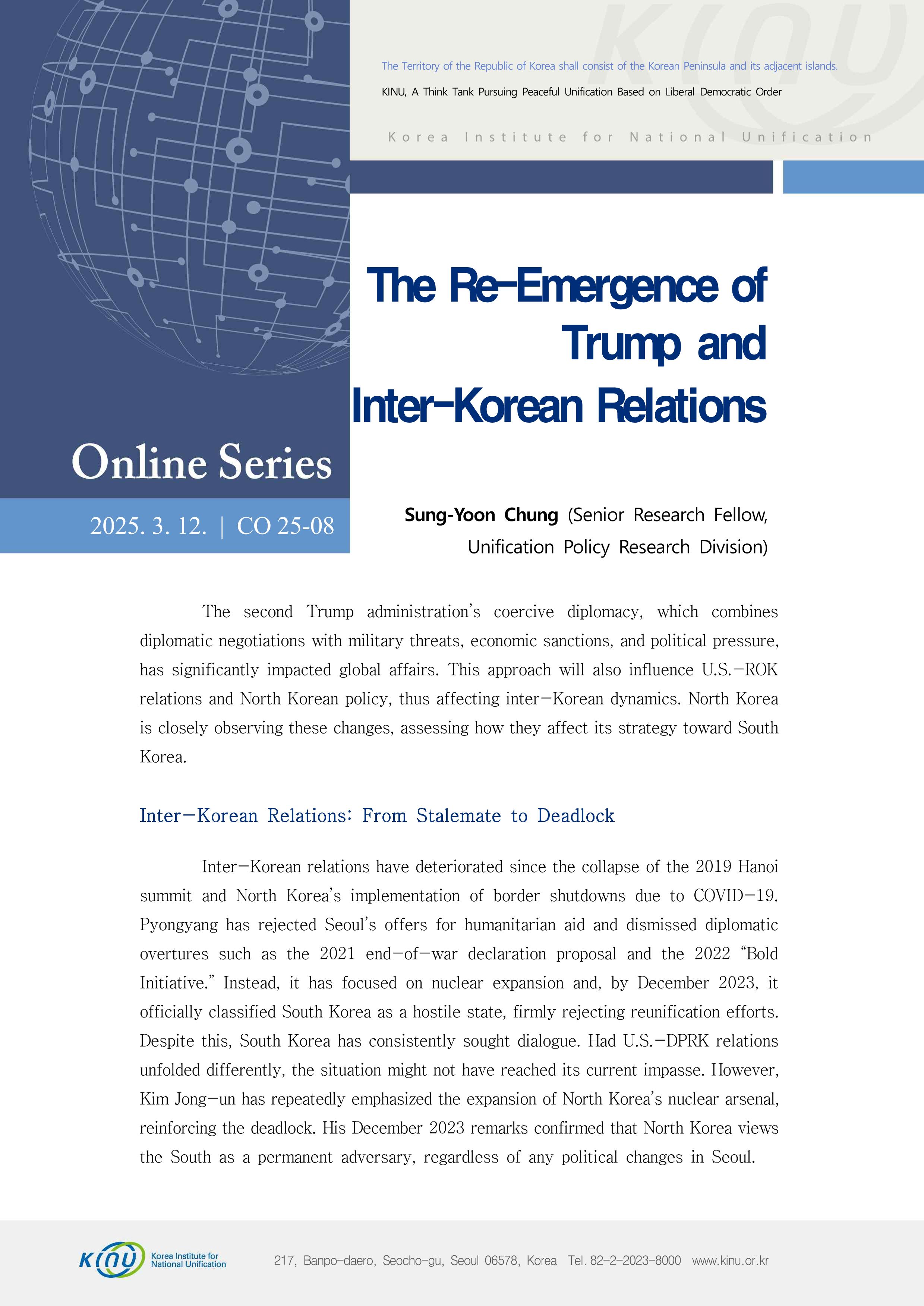  The Re-Emergence of Trump and Inter-Korean Relations