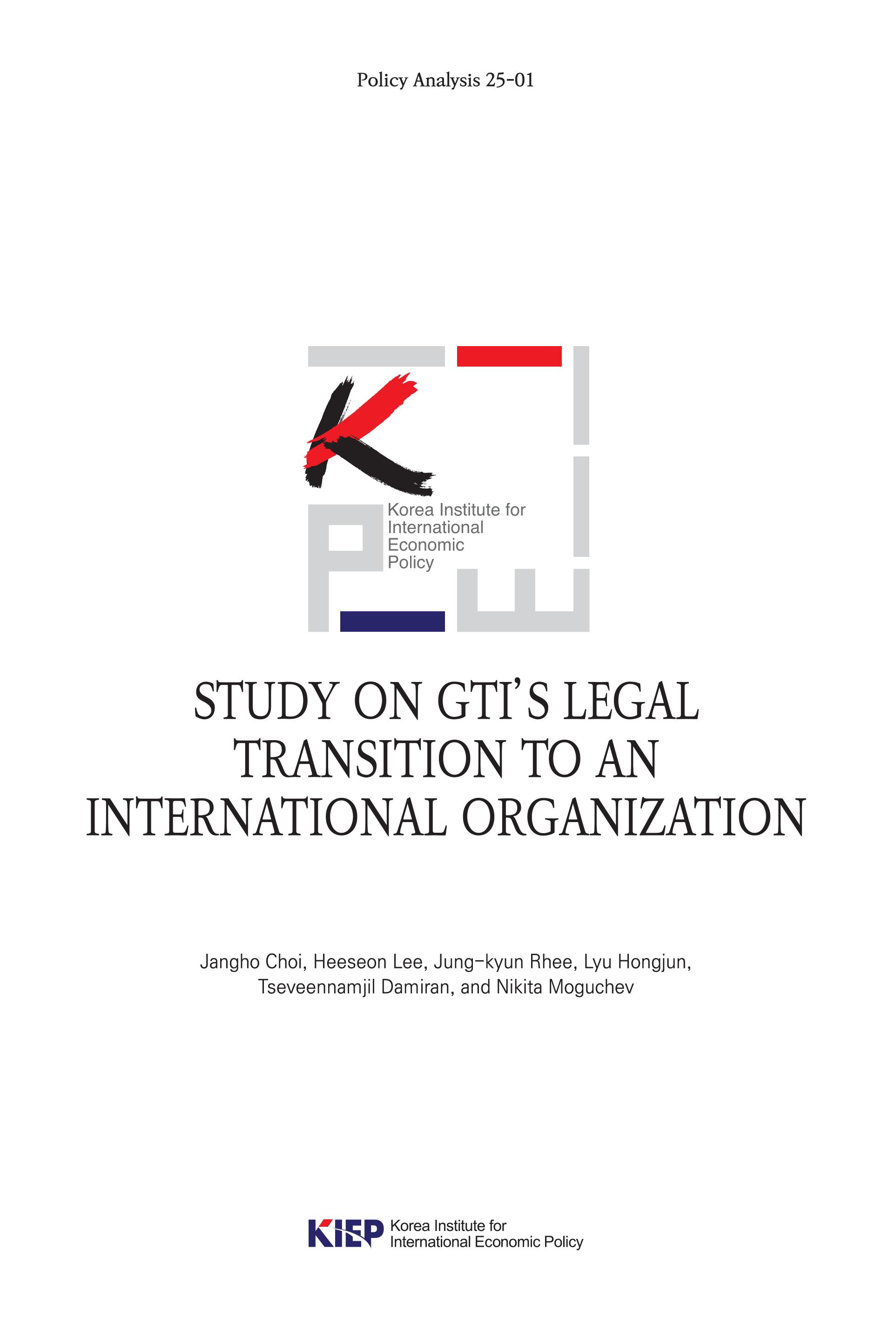 Study on the GTI’s Legal Transition to an  International Organization